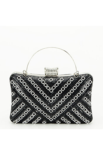 SOFILINE Black clutch bag with 3d pattern B-BYH-87900 06