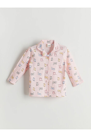 LC Waikiki LCW Kids Gömlek Yaka Baskılı Kız Çocuk Pijama Takım (W5)