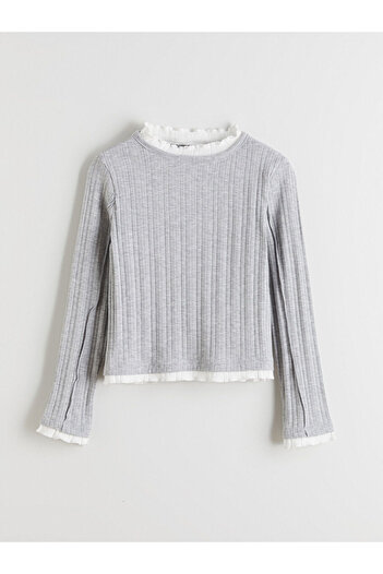 LC Waikiki Peak New Season Stand Collar Girls' T-Shirt
