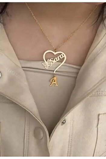 Black Season Chain and letter with a heart - a symbol of love and uniqueness | Gold or silver plated | Black Season