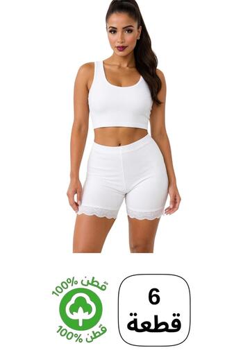 Roft & Pink 6-Pack Women's 100% Cotton Over-The-Knee Lace Long Underwear