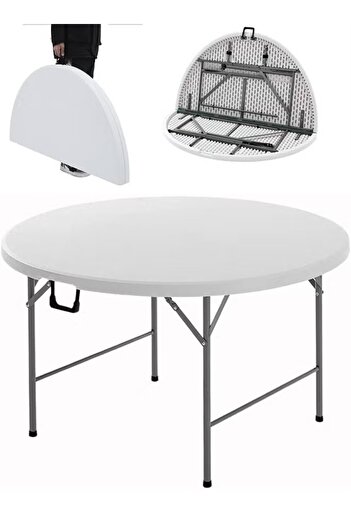 terndat Round folding fiber table, suitable for indoor and outdoor use. 150 x 74 cm