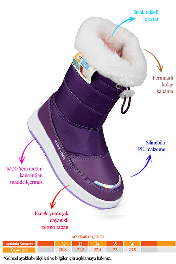 KARAMAZI Havana Zippered Daily Girl's Snow Boots