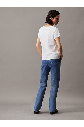 Calvin Klein Women's Ck Embroidery Stretch T-Shirt