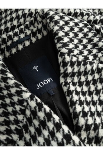 Joop Γυναικείο Μάλλινο Παλτό 30039347 Λευκό, Μαύρο