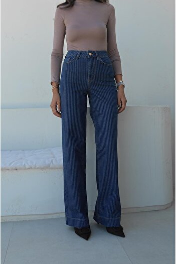 Havoş Navy Blue Paris Glam Long Jean