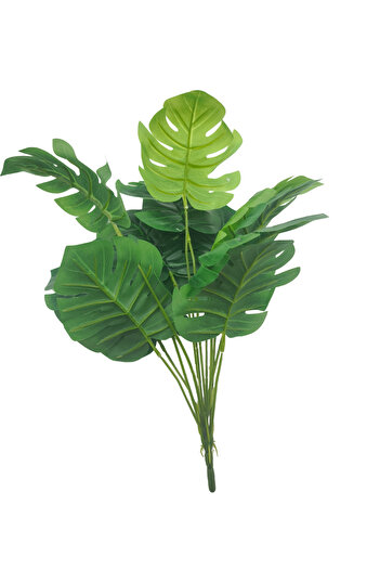 Çınar çiçekçilik Yapay Bitki Orta Boy Deve Tabanı (Monstera ) Demet Uzunluk 42 cm Yaprak Genişliği 12cm