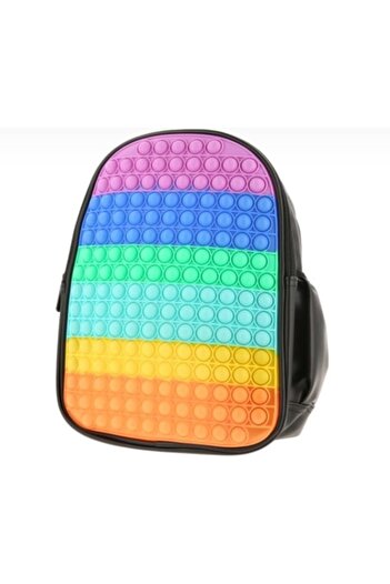 Joy Rainbow Backpack, Pop IT, 2 compartments, 2 side pockets, 2 adjustable straps, Ecolo Leather