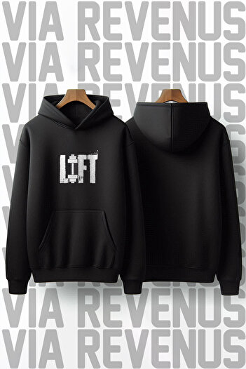 Vordevia Lift Printed 3 Thread Raised Hooded Sweatshirt