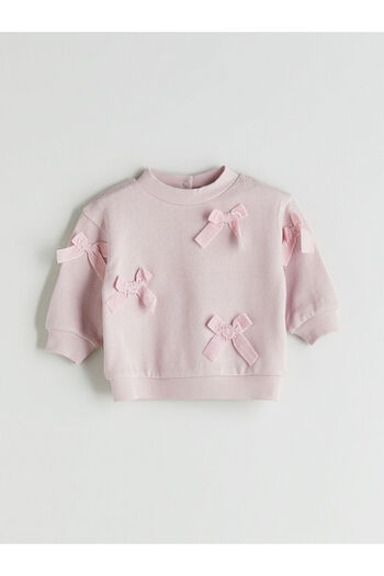 LC Waikiki Peak New Season Bowknot Baby Girl Sweatshirt and Leggings 2-Piece Set
