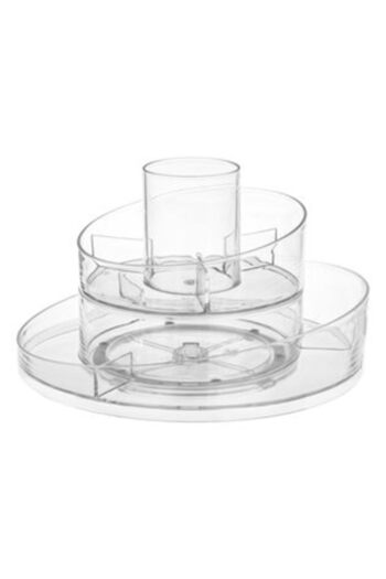 Silver Star Rotating Acrylic Support with 2 Levels for Cosmetics Ø25 x 15 cm