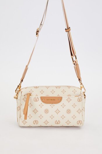 Levidor Coffee Stripe Belted Shoulder Bag