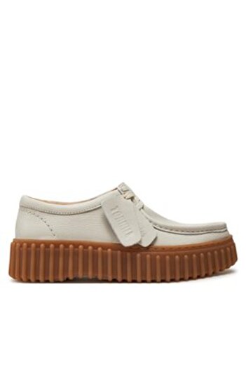 CLARKS Γυναικεία ημιμπότα μπεζ CLARKS-TORHILL BEE OFF WHITE LEA 26172085
