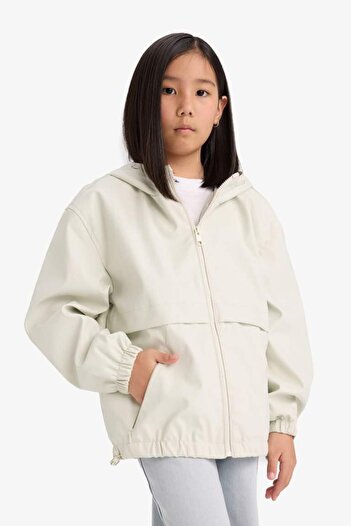DeFacto Girl's Waterproof Hooded Zippered Raincoat (25 Au)
