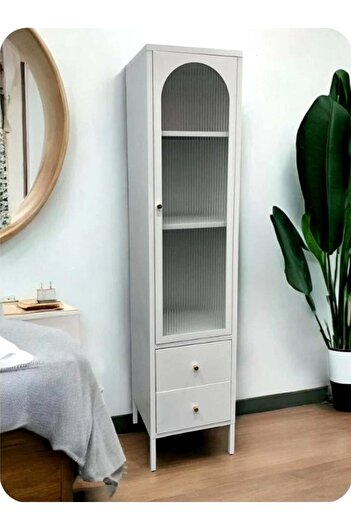 Generic Glass Door Storage Cabinet With Steel Frame 180 CM