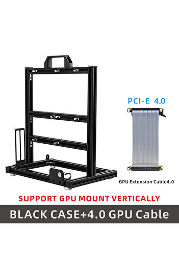 choice2 Black Case 4.0Cable METALFISH BlockCase Aluminum Open Frame Case Support ATX/M-ATX Mainboard GPU Mou