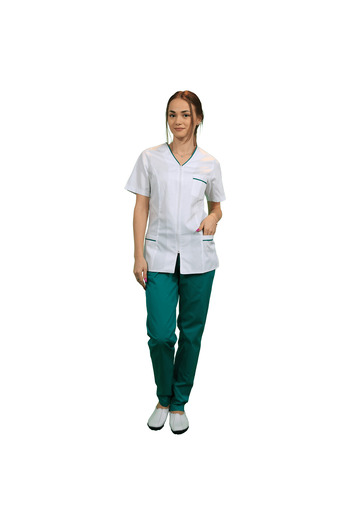 Masstex DISCOUNT - LIMITED STOCK - ADELA MEDICAL BLOUSE, GREEN PANTS