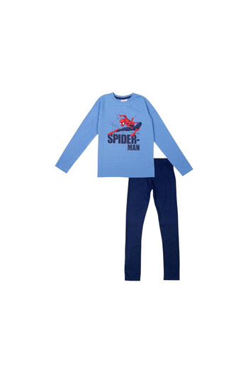 SPIDERMAN Pijama copii, cu maneca lunga, 100% bumbac, albastru, 122-128 cm, Fight,