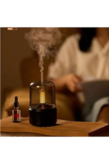 Generic Candlelight Aroma Diffuser & Humidifier | Portable 120ml USB Cool Mist Maker w/ LED Night Light