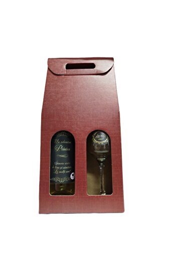OEM Wine bottle and glass set, in a design cardboard box, Dary Home, A true friend, Happy birthday