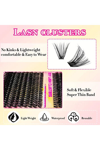 DIYEYELASH 480 Adet Kendin Yap Kirpik Seti Yapıştırıcı Cımbız Fırça 30D 40D 50D 60D