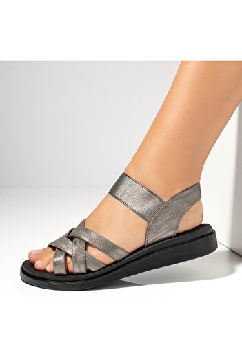 BMoD Silver women's sandals with low sole MOD13869