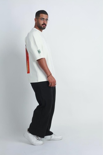 ACTIVE MODA Women's Printed Saudi T-Shirt, Oversized, First-Class Quality Fabric