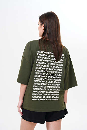 ACTIVE MODA -Women's Cotton Printed Saudi Arabia Tshirt Oversize Large Size