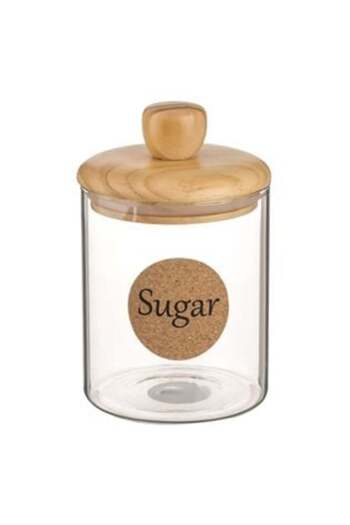 OEM Glass Jar with Wooden Lid "Sugar" 700 ml