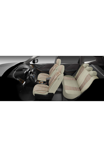 Minderland City Series Auto Seat Cover Compatible with All Vehicles - Beige