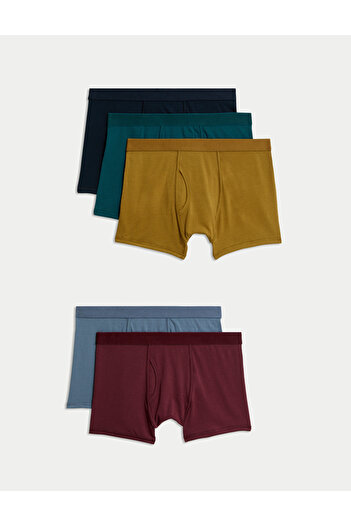 Marks & Spencer 5'li Pamuklu Streç Cool & Fresh Boxer Seti