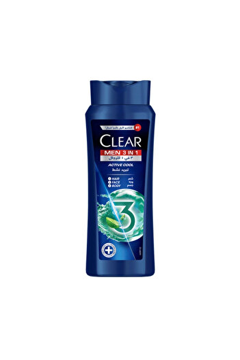 Pantene Clear Men Active Cool 3-in-1 Shampoo, 600ml