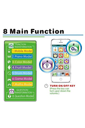 Bebiland Baby Phone Toy, Learning Phone Toy, Baby English Learning Machine Music Light