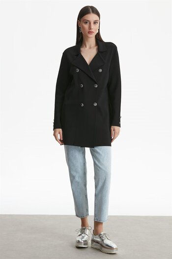Tığ Triko Tiğ-Double Breasted Collar Rayon Cardigan-21464