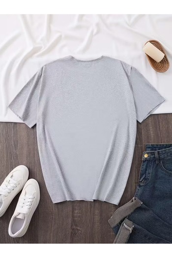 WOODROFFE Women's Color Block Bear Pattern Crew Neck T-Shirt Oversize Loose Fit