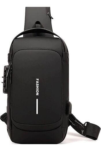 Hope Generic Anti theft Crossbody Sling Bag Waterproof Chest Daypack with USB Charging Shoulder Backpack