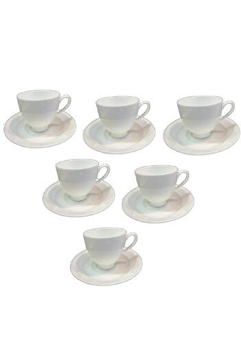 Home Cup & Saucer Set, 12 pcs, 200 cc, Plain White, ST02