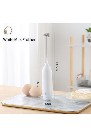 Choice WHITE 1PC Battery Model Handheld Egg Beater Froth Mixer Kitchen Automatic Coffee Milk Foaming Mixer