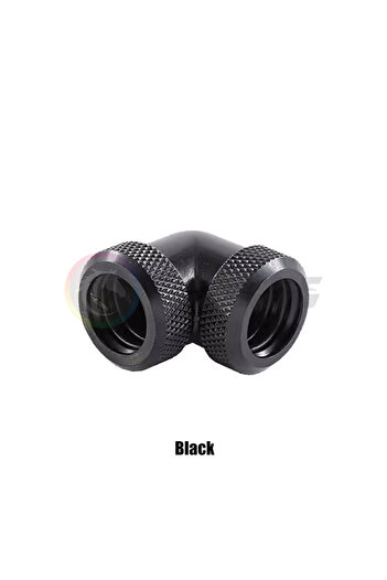 Choice Black Computer Water Cooling Hard Tube Fitting 90° Right Angle Connector For OD14mm PMMA PETG Metal