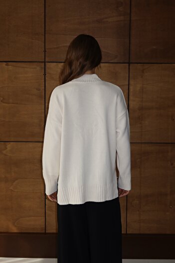 Noi Belis Basic Oversize High Neck Knit Sweater Aw25Kz0059