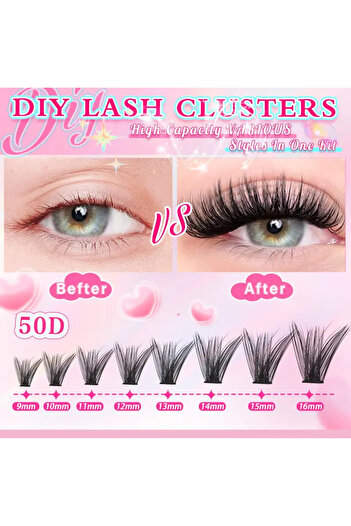 DIYEYELASH 800 Adet Kendin Yap Kirpik Seti Ultra Yumuşak Kalın ve Doğal Görünüm 30D 40D 50D 60D