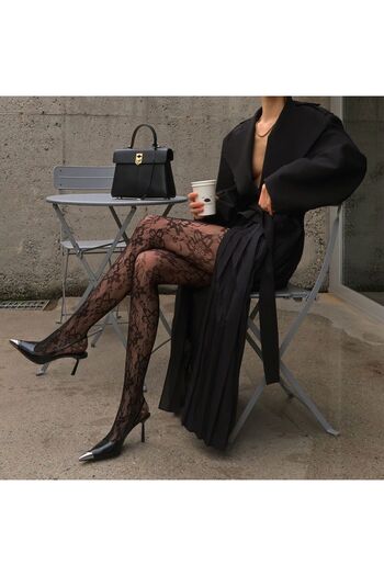 MATHILDA Women's Floral Patterned Pantyhose