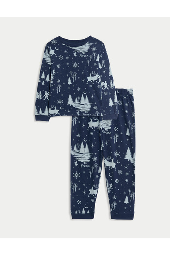 Marks & Spencer Saf Pamuklu Disney Frozen Pijama Takımı (2-8 Yaş)