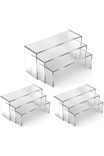 Choice Transparent 9PCS Clear Acrylic Display Stand For Anime Figures Cupcake Shelf Organizer Desserts Hold