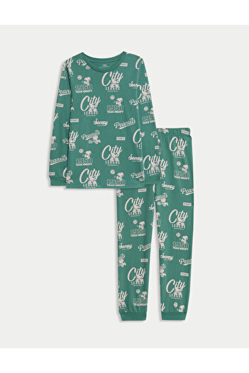Marks & Spencer Saf Pamuk Snoopy Baskılı Pijama Takımı (6–16 Yaş)