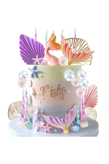Choice Style 3 Mermaid Tail Cake Toppers White Pearl Balls for Girl Kid Birthday Under the Sea Party Mermai
