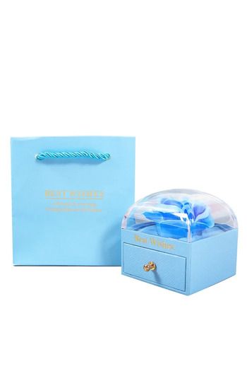 Choice Other Blue New Soap Rose Flower Jewelry Packaging Gift Box with Drawer Macaron Color Wedding Valenti