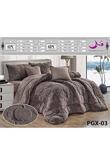 Moon 6-piece winter fur bedspread for two people
