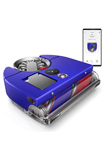 DYSON Aspirator robot 360, 65 AW, 22000 Pa, 110000 rpm, navigație vizuală 360°, hiperdymium, albastru/nichel