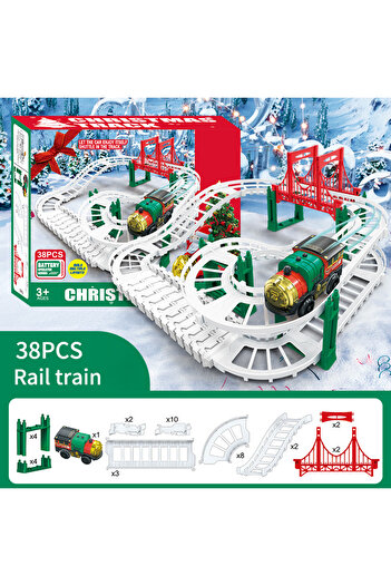 Choice 38pcs Christmas Track Car Train Toys Children Electric Track Toy Car Christmas Car Kids Educational
